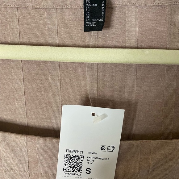 Beige Long Sleeve Bodysuit - Picture 4 of 4